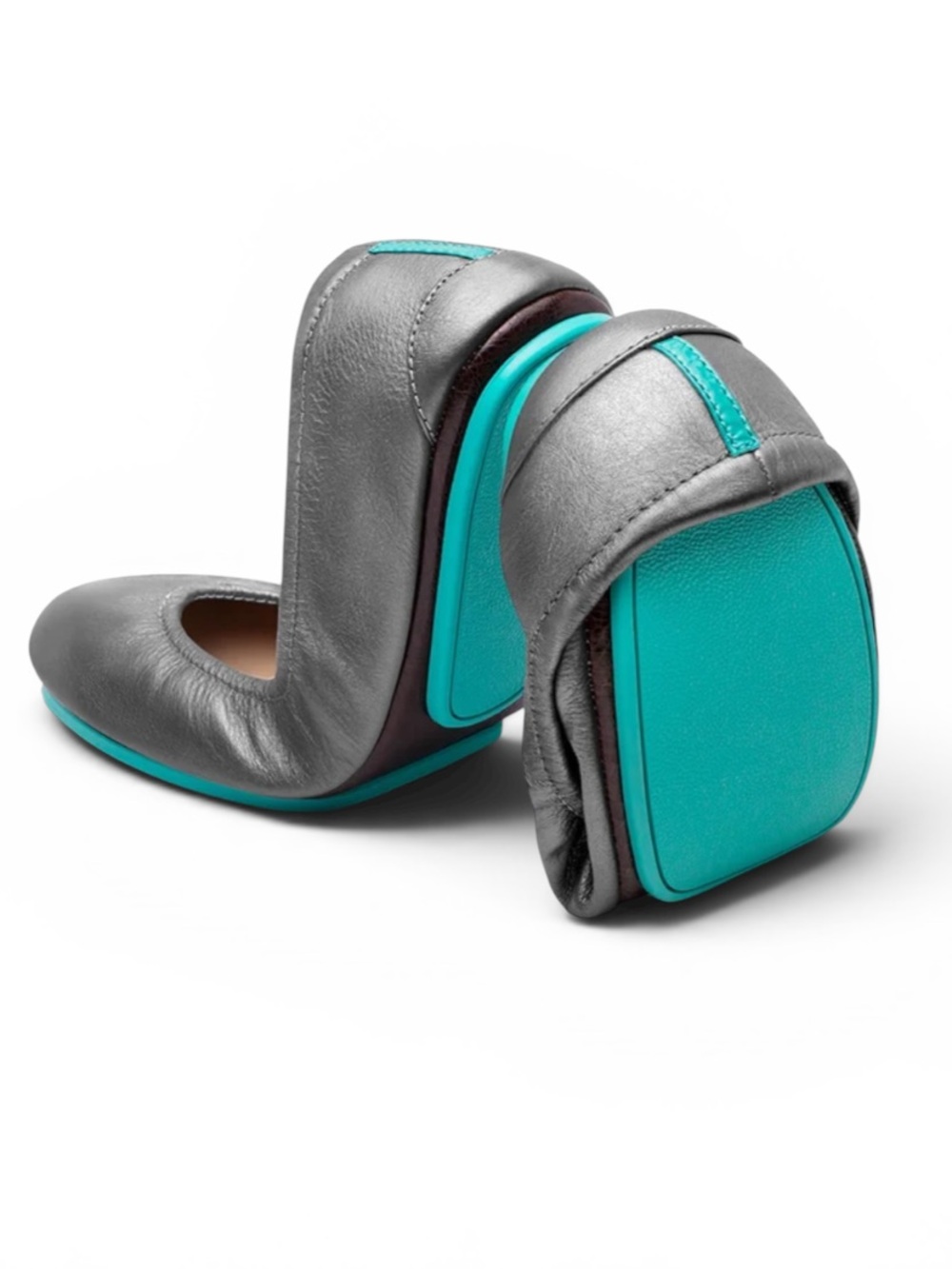 Tieks Metallic Pewter Leather Ballet Flats